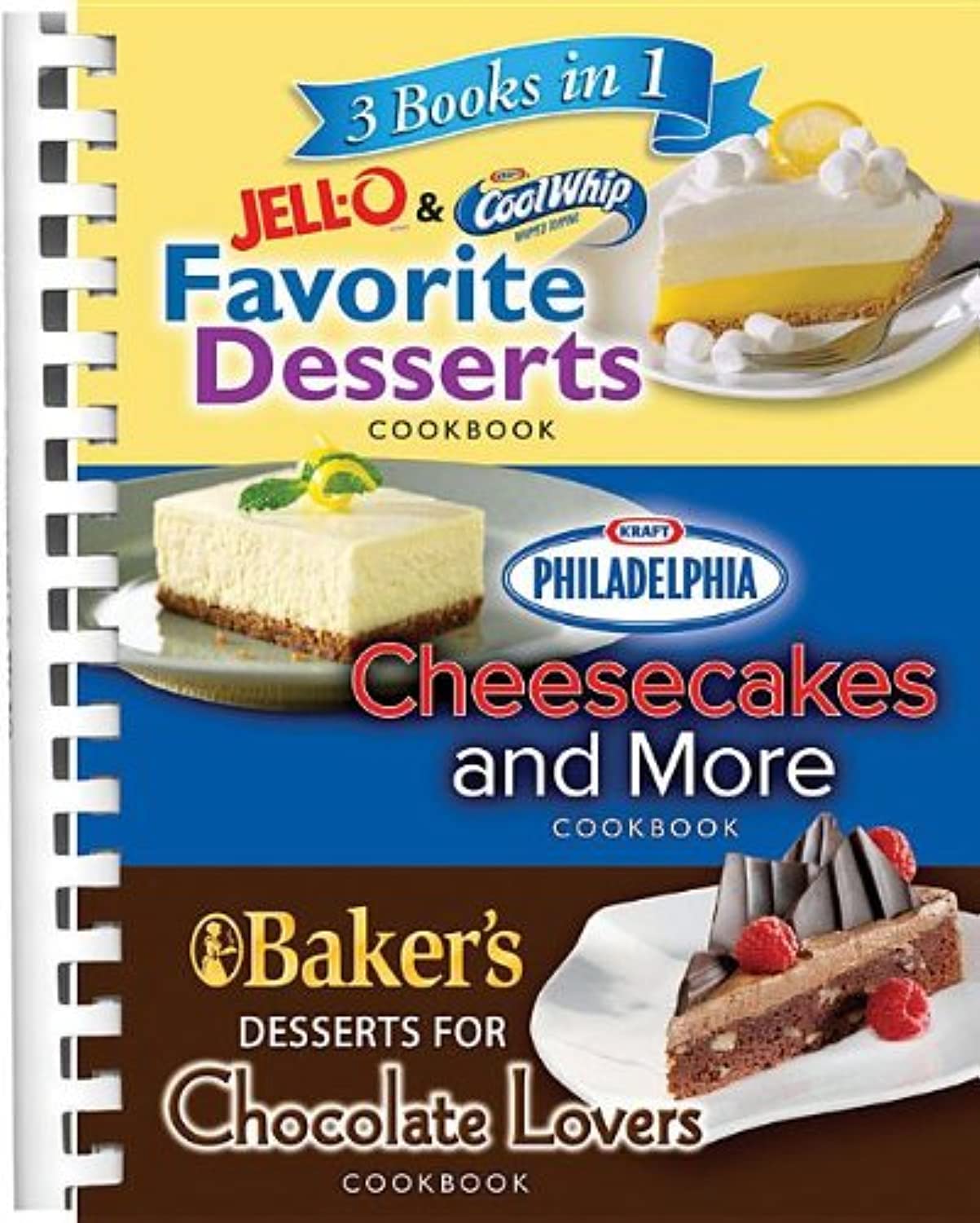 3 Books in 1: Jello and Cool Whip Favorite Desserts, Baker's Dessert for Chocolate Lovers, Philadelphia Cheesecakes and More