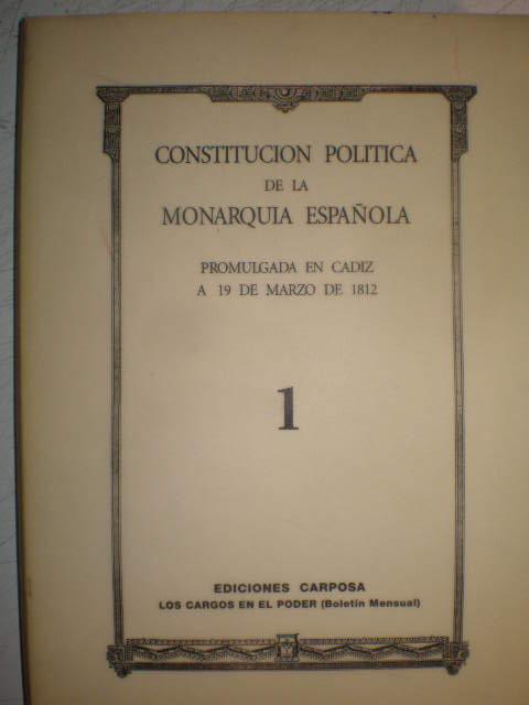 Constitución política de la Monarquía Española