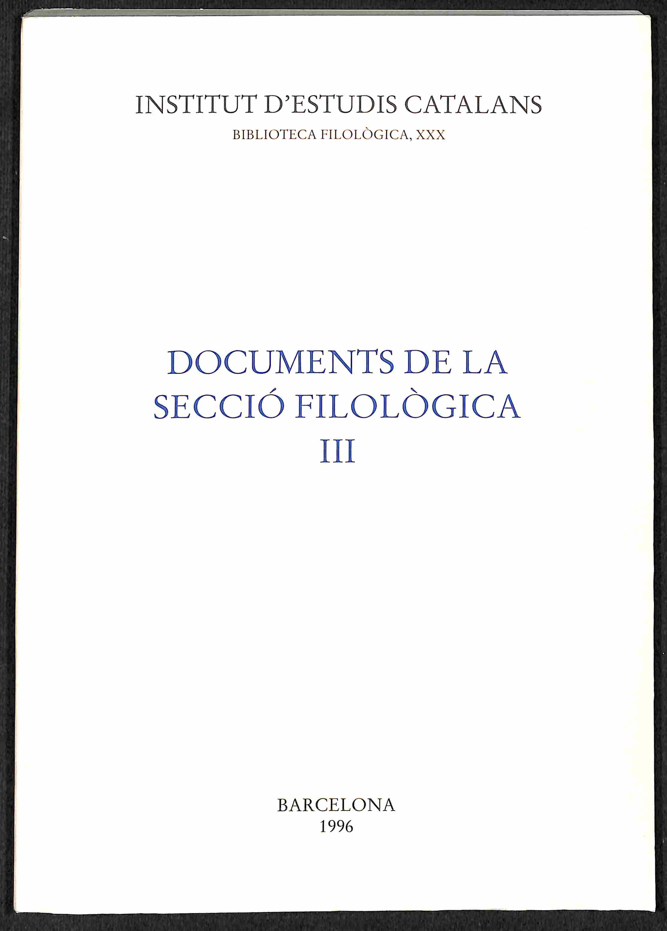 Documents de la secció filològica, III