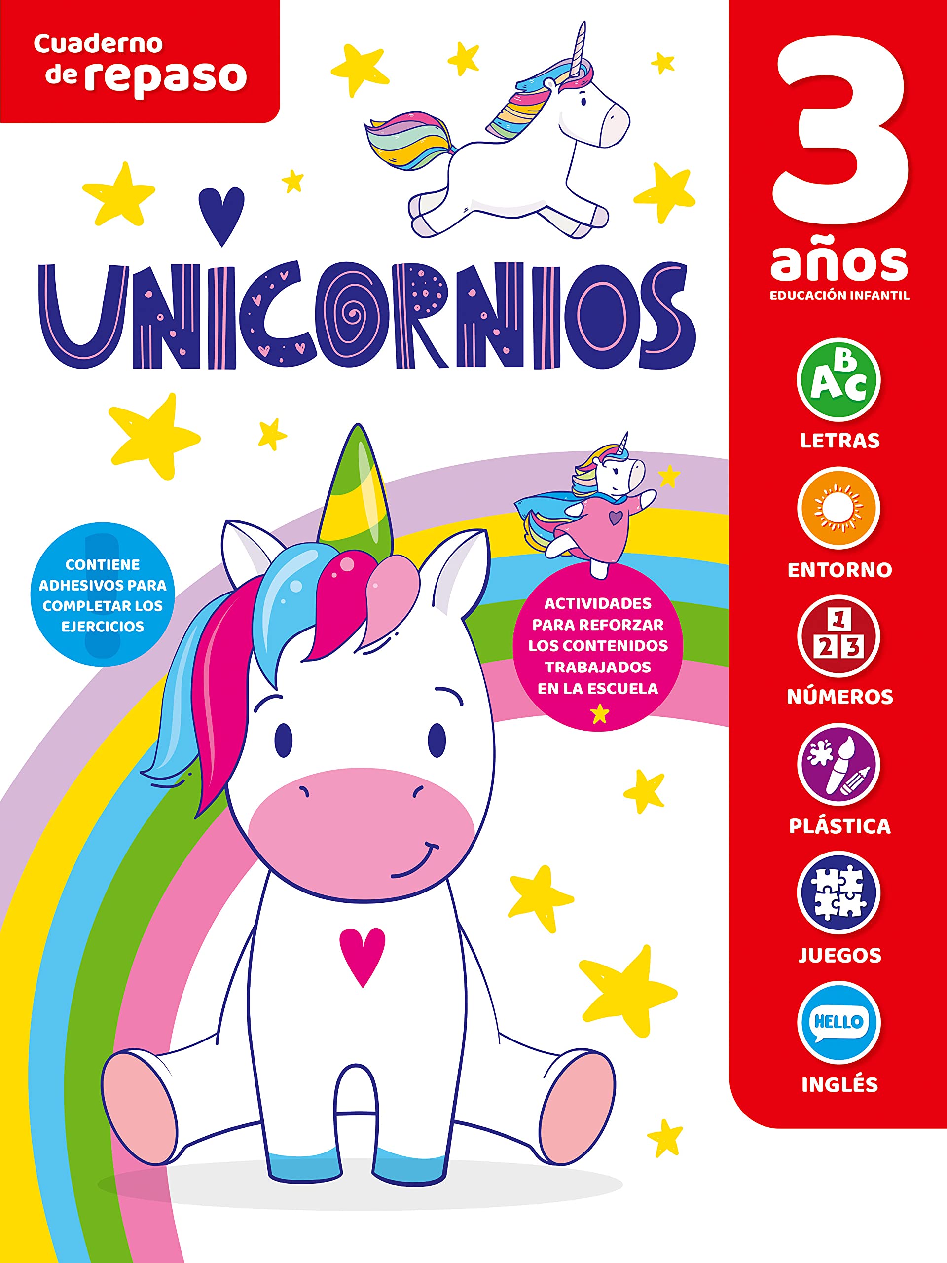 Cuaderno de Repaso Temático 3 Años Unicornios