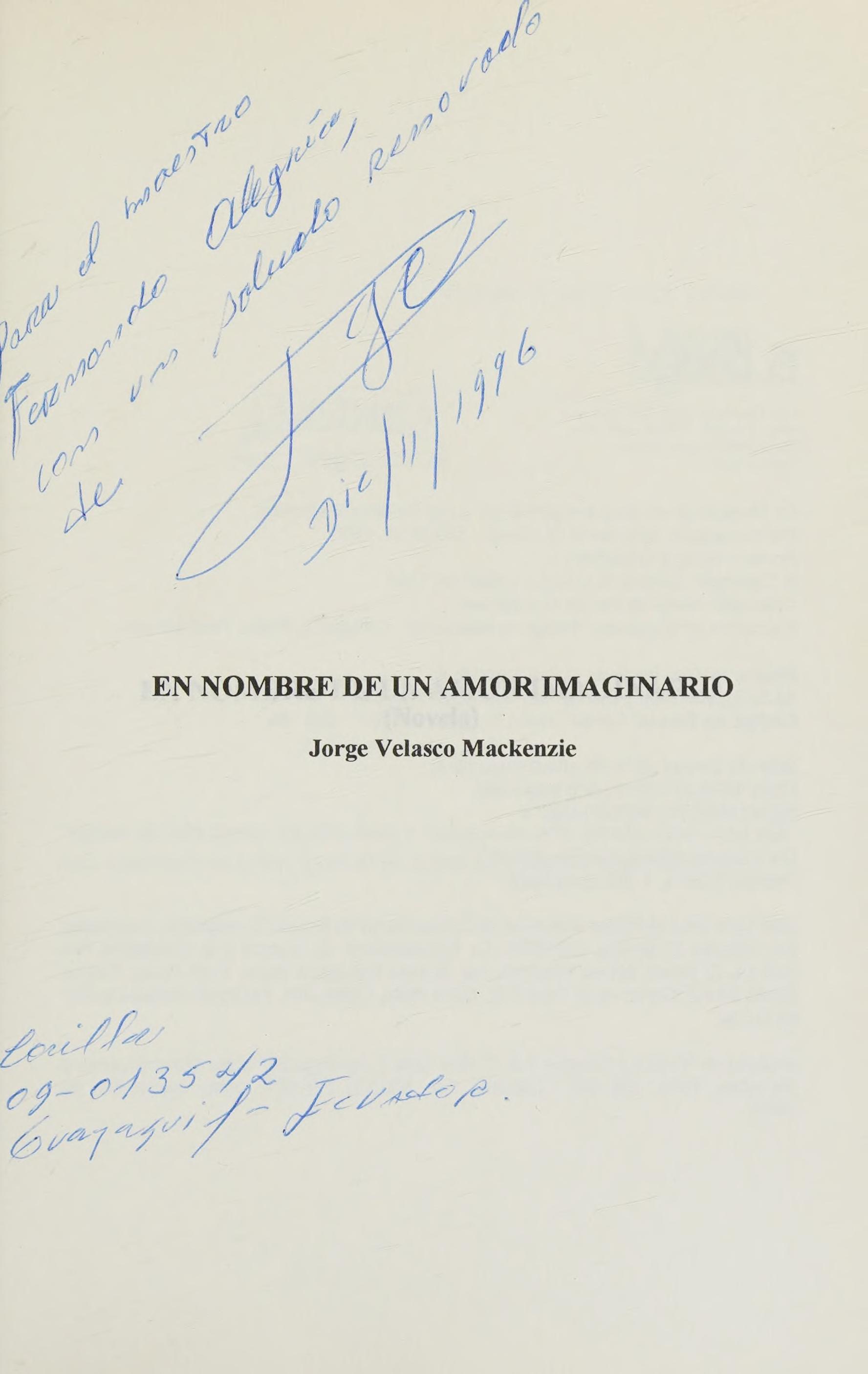 En nombre de un amor imaginario